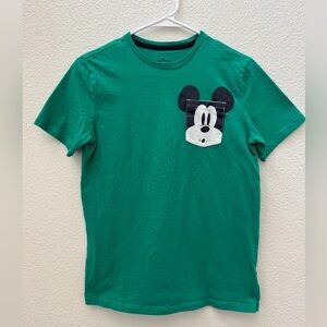 Disney Green Kids T-Shirt with Mickey Mouse Pocket